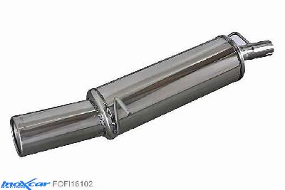 IX FOFI16102, Ford Fiesta V (JH1/JD3) 1.4 TDCi (68PK) 2002- Diameter 45mm, Inoxcar Rear silencer 1X102mm Stainless steel, With E.E.C. homologation