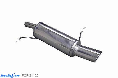IX FOFI21120, Ford Fiesta VI (JA8) 1.2 16V (60PK-82PK) 2008- Diameter 42mm, Inoxcar Rear silencer 1X120X80mm Stainless steel, With E.E.C. homologation