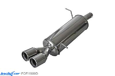 IX FOFI1980D, Ford Fiesta VI (JA8) 1.6 16V (120PK) 2009- Diameter 48mm, Inoxcar Rear silencer 2X80mm Stainless steel, With E.E.C. homologation