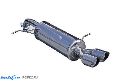 IX FOFI22RA, Ford Fiesta VI (JA8) 1.6 ST (182PK) 2013- Diameter 54mm, Inoxcar Rear silencer 2X80mm RACING Stainless steel, With E.E.C. homologation