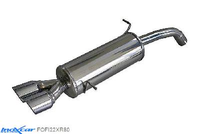 IX FOFI22XR80, Ford Fiesta VI (JA8) 1.6 ST (182PK) 2013- Diameter 54mm, Inoxcar Rear silencer 2X80mm X-RACE Stainless steel, With E.E.C. homologation