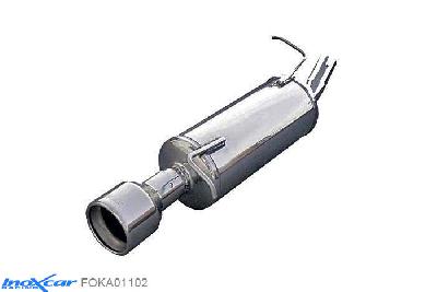 IX FOKA01102, Ford Ka (RBT) 1.3 (60PK) 1998-, Inoxcar Rear silencer 1X102mm Stainless steel, With E.E.C. homologation