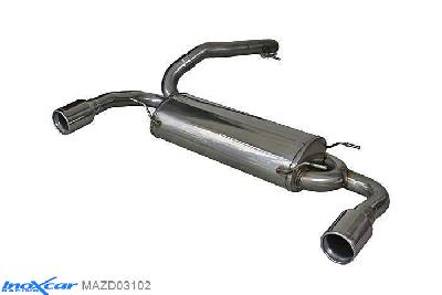 IX MAZD03102, Mazda 3 (BL) 2.3 TURBO DI 16V MPS (260PK) 2010-, Inoxcar Rear silencer 1X102mm Left and Right Stainless steel, Without E.E.C. homologation