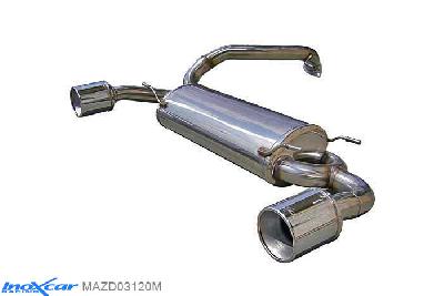 IX MAZD03120M, Mazda 3 (BL) 2.3 TURBO DI 16V MPS (260PK) 2010-, Inoxcar Rear silencer 1X120 MEGA Left and Right Stainless steel, Without E.E.C. homologation
