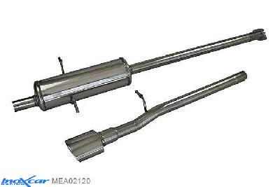 IX MEA02120, Mercedes A-Class (W168) 160 (102PK) 1998-2004, Inoxcar Rear silencer 1X120X80mm Stainless steel, With E.E.C. homologation
