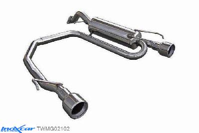 IX TWMG02102, MG ZR (ZR) 160 (160PK) 2001-2005, Inoxcar Rear Rear silencerencer left / right 1X102mm Stainless steel, With E.E.C. homologation