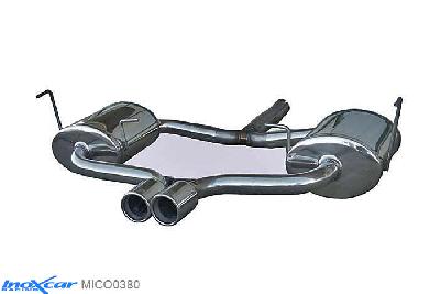 IX MICO0380, Mini Mini (R50/R53) 1.6 S (170PK) 2001-2006 Diameter 57mm, (Type R53), Inoxcar Rear silencer CEN 2X80mm Stainless steel, With E.E.C. homologation