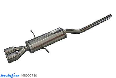 IX MICO0780, Mini Mini (R56) 1.6 S (175PK) 2007-  , (Type R56), Inoxcar Rear silencer CEN 2X80mm Stainless steel, With E.E.C. homologation