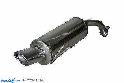 IX MICZT01120, Mitsubishi Colt (Z3B) CZT 1.5 TURBO (150PK) 2005-, Inoxcar Rear silencer 1X120X80mm Stainless steel, Without E.E.C. homologation