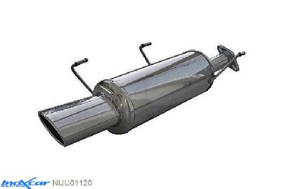 IX NIJU01120, Nissan Juke (F15) 1.6 DIG-T 2WD (190PK) 2011-, Inoxcar Rear silencer 1X120X80mm Stainless steel, With E.E.C. homologation