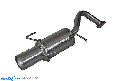IX NIMI01102, Nissan Micra (K11) 1.0 16V (54PK) / 1.3 16V (75PK) 1992-2003, Inoxcar Rear silencer 1X102mm Stainless steel, With E.E.C. homologation