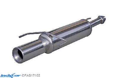 IX OPAS17102, Opel Astra G 1.6 (75PK) 1998-2004, Inoxcar Rear silencer 1X102mm Stainless steel, With E.E.C. homologation