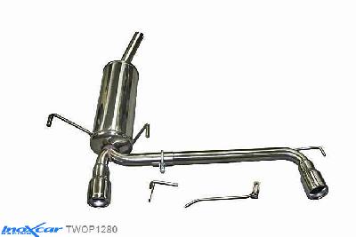 IX TWOP1280, Opel Astra H 1.6 16V (115PK) 2005-, Inoxcar Rear Rear silencerencer left / right 1X80mm Stainless steel, With E.E.C. homologation