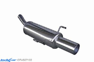 IX OPAS27102, Opel Astra H 1.6 16V (115PK) 2005-, Inoxcar Rear silencer 1X102mm Stainless steel, With E.E.C. homologation