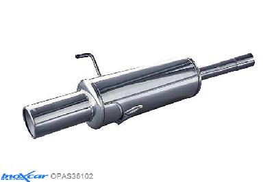 IX OPAS36102, Opel Astra H 1.6 16V TURBO (180PK) 2007-, Inoxcar Rear silencer 1X102mm Stainless steel, With E.E.C. homologation