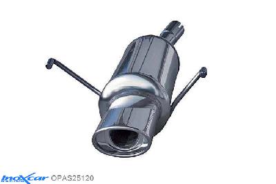 IX OPAS25120, Opel Astra H 1.9 CDTi (120PK) 2005-, Inoxcar Rear silencer 1X120X80mm Stainless steel, With E.E.C. homologation