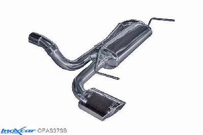 IX OPAS37SB, Opel Astra J 1.6 TURBO S (180PK) 2010-, Inoxcar Rear silencer 1X120X80mm OBLIQUO Stainless steel, With E.E.C. homologation