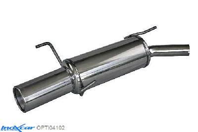 IX OPTI04102, Opel Tigra II 1.8 16V (125PK) 2005- Diameter 45mm, Inoxcar Rear silencer 1X102mm Stainless steel, With E.E.C. homologation