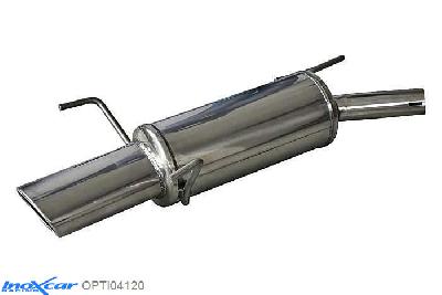 IX OPTI04120, Opel Tigra II 1.8 16V (125PK) 2005- Diameter 45mm, Inoxcar Rear silencer 1X120X80mm Stainless steel, With E.E.C. homologation