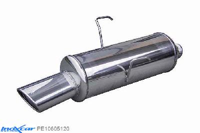 IX PE10605120, Peugeot 106 1.4 (75PK) 1996-2003, Inoxcar Rear silencer 1X120X80mm Stainless steel, With E.E.C. homologation