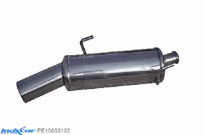 IX PE10603102, Peugeot 106 1.4 XSI -1996, Inoxcar Rear silencer 1X102mm Stainless steel, With E.E.C. homologation