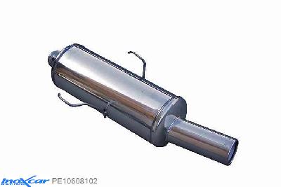IX PE10608102, Peugeot 106 1.5 D (57PK) 1996-2003, Inoxcar Rear silencer 1X102mm Stainless steel, Without E.E.C. homologation