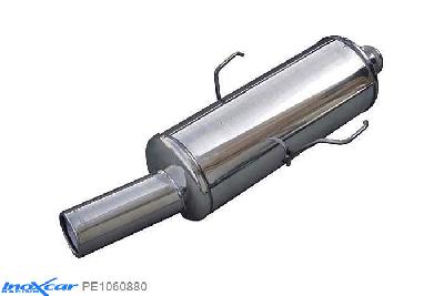 IX PE1060880, Peugeot 106 1.5 D (57PK) 1996-2003, Inoxcar Rear silencer 1X80mm Stainless steel, Without E.E.C. homologation