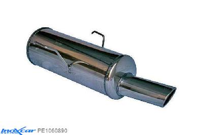 IX PE1060890, Peugeot 106 1.5 D (57PK) 1996-2003, Inoxcar Rear silencer 1X90X70mm Stainless steel, Without E.E.C. homologation