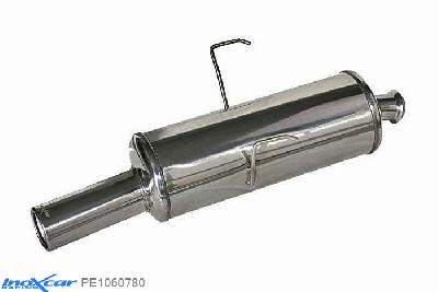 IX PE1060780, Peugeot 106 1.6 16V RALLYE / GTI / 1.6 16V 1996-2003, Inoxcar Rear silencer 1X80mm Stainless steel, With E.E.C. homologation