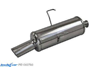 IX PE1060790, Peugeot 106 1.6 16V RALLYE / GTI / 1.6 16V 1996-2003, Inoxcar Rear silencer 1X90X70mm Stainless steel, With E.E.C. homologation