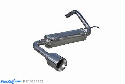 IX PE10701102, Peugeot 107 1.0 12V (68PK) 2005-, Inoxcar Rear silencer 1X102mm Stainless steel, With E.E.C. homologation