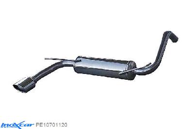 IX PE10701120, Peugeot 107 1.0 12V (68PK) 2005-, Inoxcar Rear silencer 1X120X80mm Stainless steel, With E.E.C. homologation
