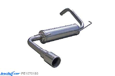 IX PE1070180, Peugeot 107 1.0 12V (68PK) 2005-, Inoxcar Rear silencer 1X80mm Stainless steel, With E.E.C. homologation