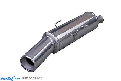IX PE20502102, Peugeot 205 1.1 (60PK) 1988-, Inoxcar Rear silencer 1X102mm Stainless steel, With E.E.C. homologation