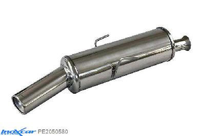 IX PE2050580, Peugeot 205 1.6 GTI (115PK) 1989-1992, Inoxcar Rear silencer 1X80mm Stainless steel, With E.E.C. homologation