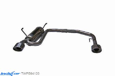 IX TWPE04120, Peugeot 206 1.4 (75PK) 2001-2006, Inoxcar Rear Rear silencerencer left / right 1X120X80mm Stainless steel, With E.E.C. homologation