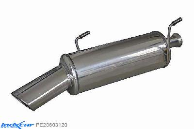 IX PE20603120, Peugeot 206 1.6 (88PK) -2000, Inoxcar Rear silencer 1X120X80mm Stainless steel, With E.E.C. homologation