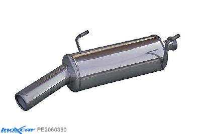 IX PE2060380, Peugeot 206 1.6 (88PK) -2000, Inoxcar Rear silencer 1X80mm Stainless steel, With E.E.C. homologation