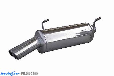 IX PE2060390, Peugeot 206 1.6 (88PK) -2000, Inoxcar Rear silencer 1X90X70mm Stainless steel, With E.E.C. homologation
