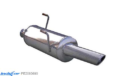 IX PE2060690, Peugeot 206 1.6 16V XS (110PK) 2001-2006, Inoxcar Rear silencer 1X90X70mm Stainless steel, With E.E.C. homologation