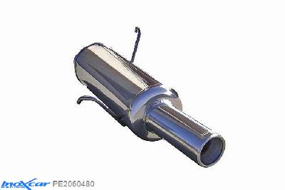 IX PE2060480, Peugeot 206 1.9 D (70PK) 1998-2000, Inoxcar Rear silencer 1X80mm Stainless steel, Without E.E.C. homologation