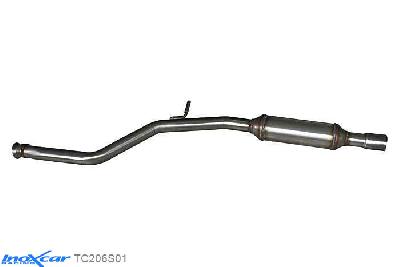 IX TC206S01, Peugeot 206 2.0 16V GTI (136PK) 1999-2004, Inoxcar Central pipe with silencer Stainless steel, With E.E.C. homologation