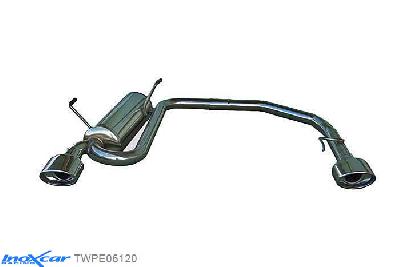 IX TWPE06120, Peugeot 206 2.0 16V GTI (136PK) 1999-2004, Inoxcar Rear Rear silencerencer left / right 1X120X80mm Stainless steel, With E.E.C. homologation
