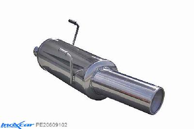 IX PE20609102, Peugeot 206 CC 1.6 16V (109PK) 2001-, Inoxcar Rear silencer 1X102mm Stainless steel, With E.E.C. homologation