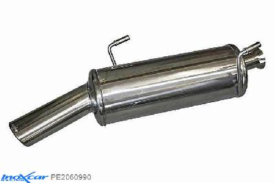 IX PE2060990, Peugeot 206 CC 1.6 16V (109PK) 2001-, Inoxcar Rear silencer 1X90X70mm Stainless steel, With E.E.C. homologation