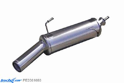IX PE2061080, Peugeot 206 CC 2.0 16V (136PK) 2001-2004, Inoxcar Rear silencer 1X80mm Stainless steel, With E.E.C. homologation