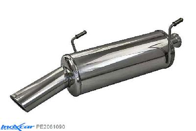 IX PE2061090, Peugeot 206 CC 2.0 16V (136PK) 2001-2004, Inoxcar Rear silencer 1X90X70mm Stainless steel, With E.E.C. homologation