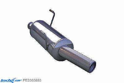 IX PE2060880, Peugeot 206 GT WRC (135PK), Inoxcar Rear silencer 1X80mm Stainless steel, With E.E.C. homologation