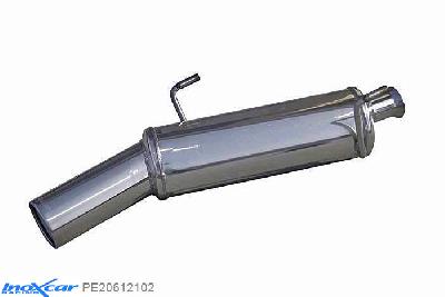 IX PE20612102, Peugeot 206 HDI 1.4 (68PK) 2001-, Inoxcar Rear silencer 1X102mm Stainless steel, With E.E.C. homologation