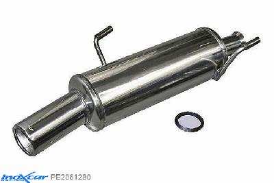 IX PE2061280, Peugeot 206 HDI 1.4 (68PK) 2001-, Inoxcar Rear silencer 1X80mm Stainless steel, With E.E.C. homologation